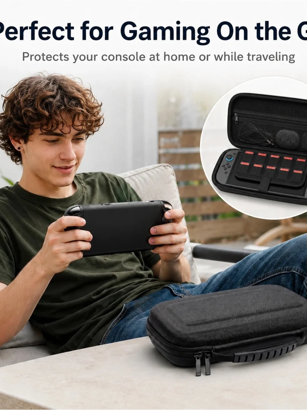 Nintendo Switch 2 - Portable Black EVA Travel Case for Nintendo Switch